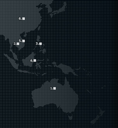 Locations of ANZ partnerships
