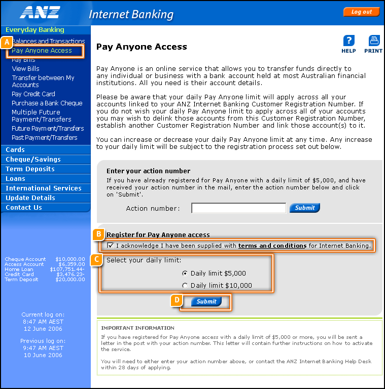 Pay Anyone Registration Page