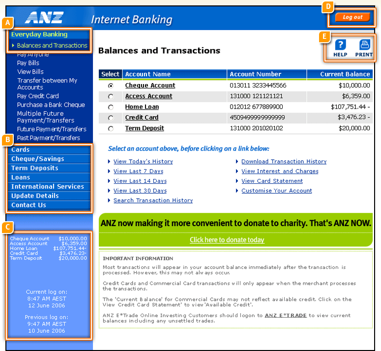 Balances and Transactions
