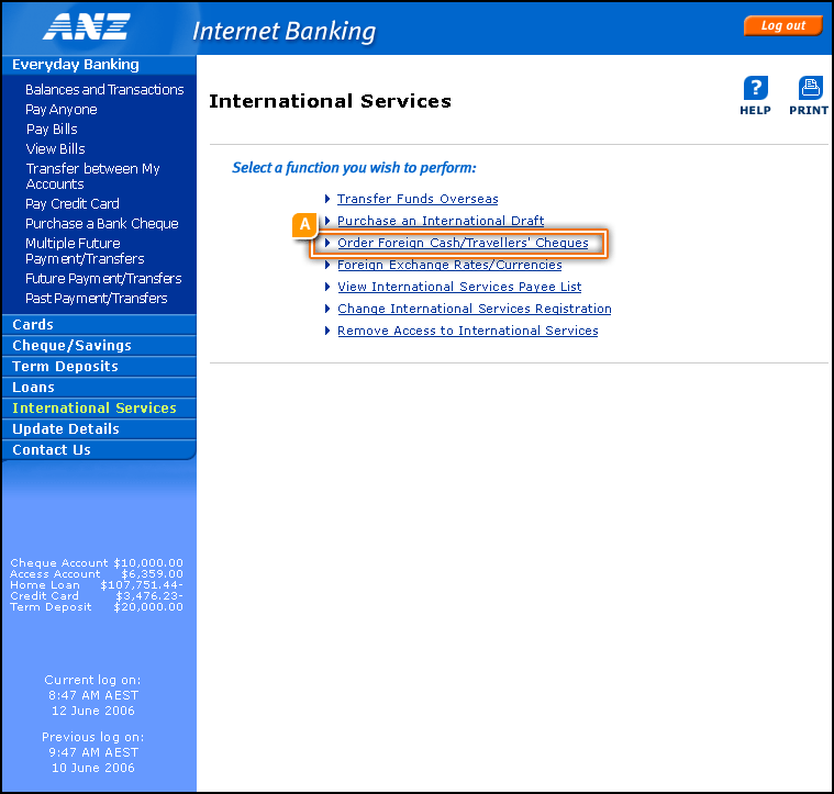 International Services Page