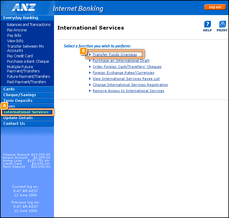 International Services Page