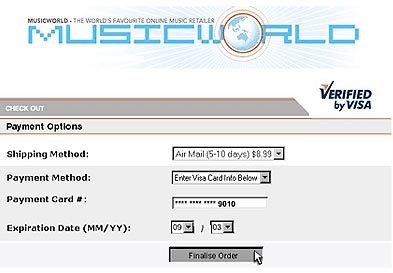 Merchant payment screen