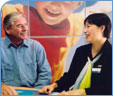 ANZ staff member talking to a customer