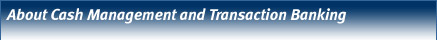 About Cash Management and Transaction Banking