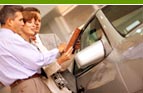 Couple buying a car