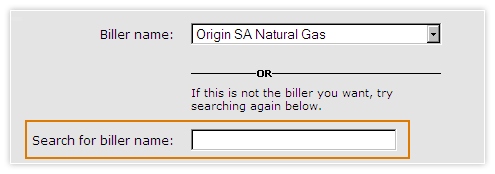 Add BPAY View biller - Search results