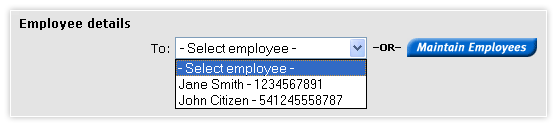Add a payroll template - employee details