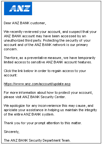 Example of a hoax email