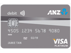 ANZ platinum visa debit card