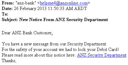 Hoax email example