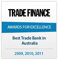 Trade Finance - Awards for excellence - Best Trade Bank in Australia - 2009, 2010, 2011