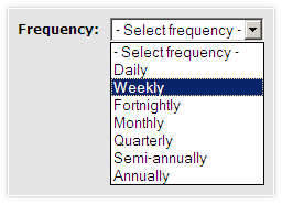 Transfer between my accounts - frequency details