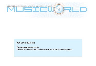 Confirmation screen