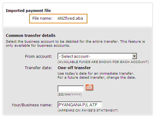 Import a payment file for multiple Pay Anyone